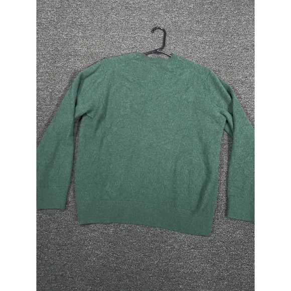 Uniqlo Sweater Women's Large Green 100% Cashmere Pullover Crewneck Preppy - Picture 2 of 6